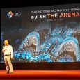 Ông Lê Anh Đức, đại diện Chủ đầu tư Công ty Cổ Phần Vịnh Nha Trang lên phát biểu giới thiệu The Arena Condotel Cam Ranh