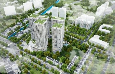 Không gian xanh tại chung cư Iris Garden Mỹ Đình